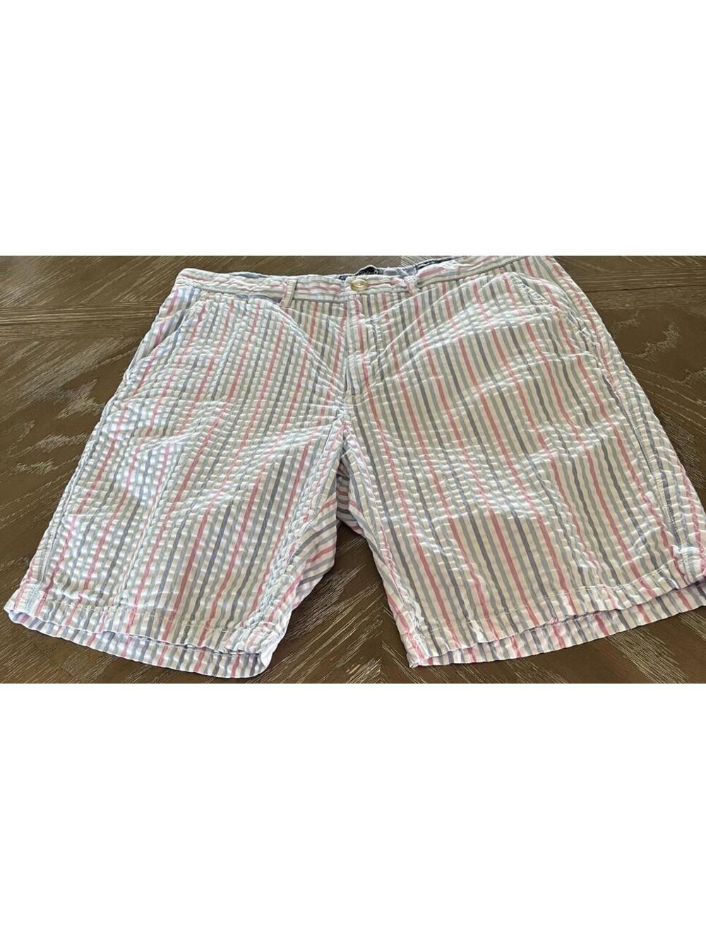 Johnnie O Mens Pink & Blue Striped Shorts Size 36 L20" Inseam 9" Pre-Owned